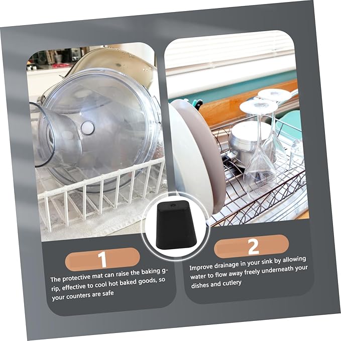 HOMSFOU 10pcs Kitchen Sink Drain Rack Feet Non- Protector Replacement Feet for Dish Drying Racks Prevent Scratches and Marring Sink