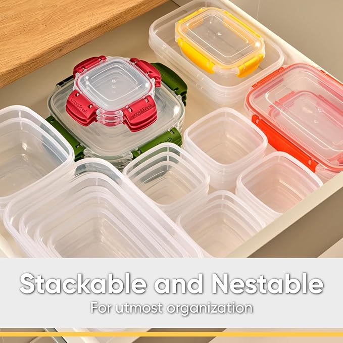 Superio Plastic Food Storage Containers with Airtight Lids, 2 Pack- 16 Oz, BPA Free, Leakproof, Stackable, Microwave, Dishwasher, Freezer Safe, Yellow