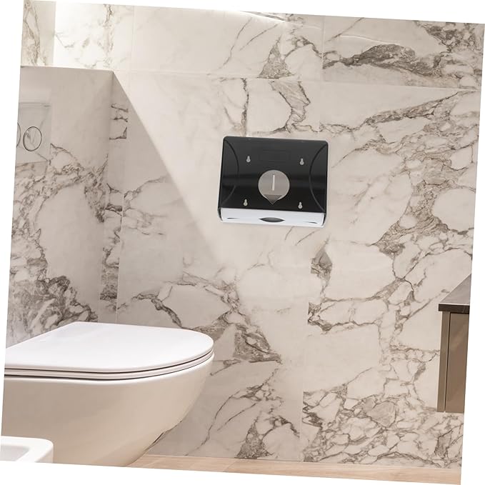 SOLUSTRE Wall Mounted Touchless Paper Towel Dispenser High Capacity Tissue Box for Bathroom Kitchen Hotel Versatile Black for Modern Decor