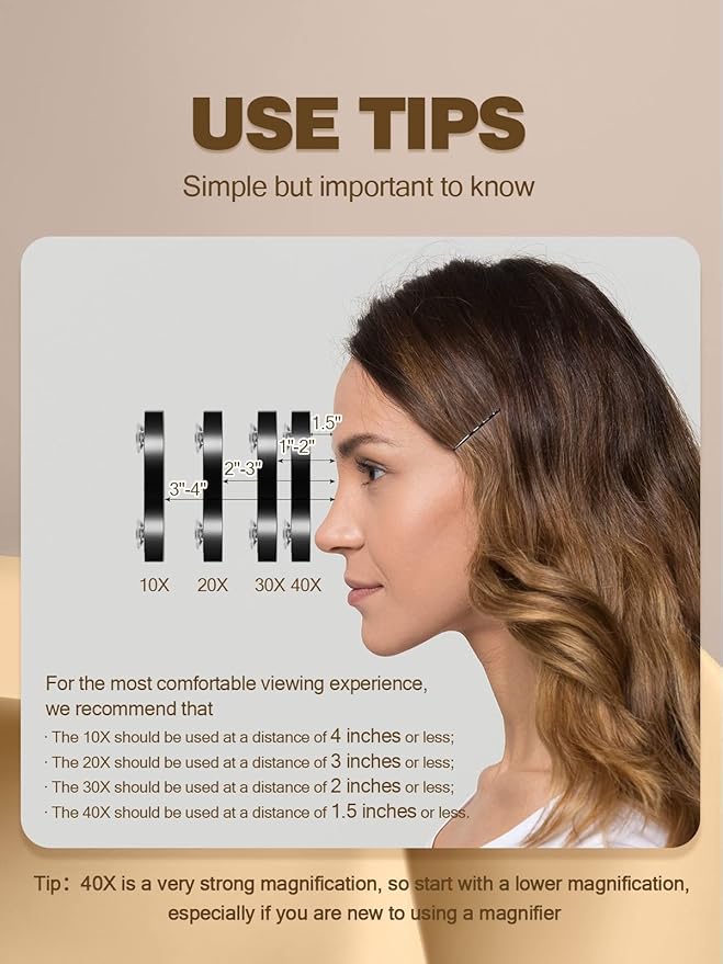 Macaki 20X Magnifying Mirror with 2 Suction Cups, 3.5 inches Magnified Makeup Mirror and Slant Tweezers,Grey,1PC