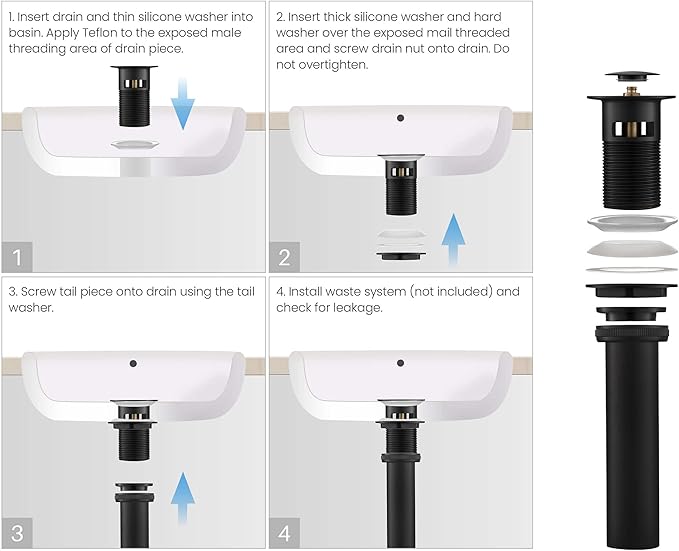 KIBI KBF1010 Solid Brass Single Handle Single Hole Circular X Faucet for Bathroom Sink with Pop Up Drain | High Arc Faucet Spout | Durable Matte Black Finish | Corrosion and Rust Resistant