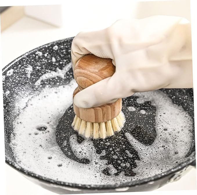 2pcs Pot and Dish Cleaning Brushes Natural Coconut Scrub Brush for Kitchen for Pots Pans Sinks and Fixtures Home Cleaning Tools