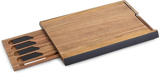 PICNIC TIME Formaggio Cheese Board with Chalkboard Cheese Makers, Charcuterie Board and Food Labels, Acacia Wood Cutting Board, (Acacia Wood)