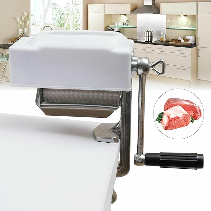 Commercial Meat Tenderizer Cuber Heavy Duty Steak Flatten Beef Clamp Kitchen，Hand Crank Flatten butchers Tool Cuber Steak Machine KitchenTool