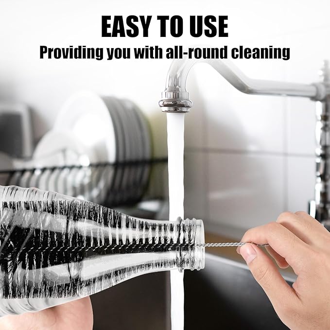 Bottle Brush for Sodastream Bottle, Soda Bottle Cleaning Brush with Gentle & Anti-Scratch Bristles Bottle Cleaner Bottle Washing Brush for Soda Bottles