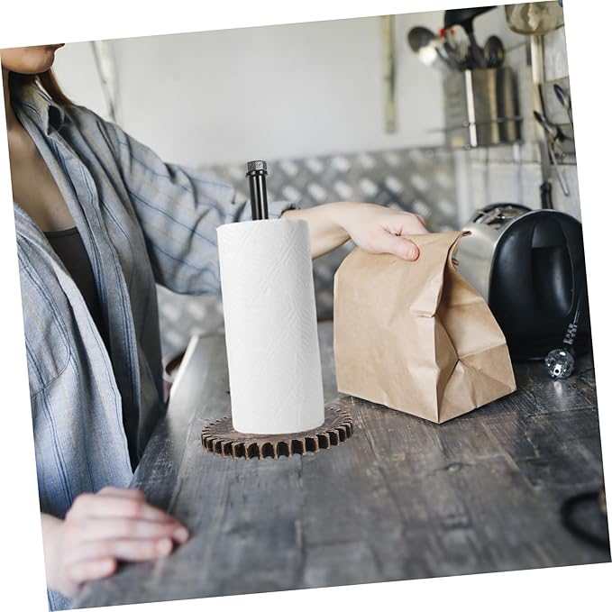 ORFOFE Metal Paper Towel Holder Vintage Industrial Style Freestanding Kitchen Towel Roll Dispenser Perfect for Home
