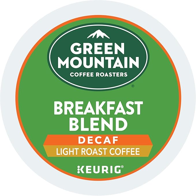 Green Mountain Coffee Roasters, Breakfast Blend Decaf Coffee, Keurig Single-Serve K-Cup Pods, Light Roast, 32 Count