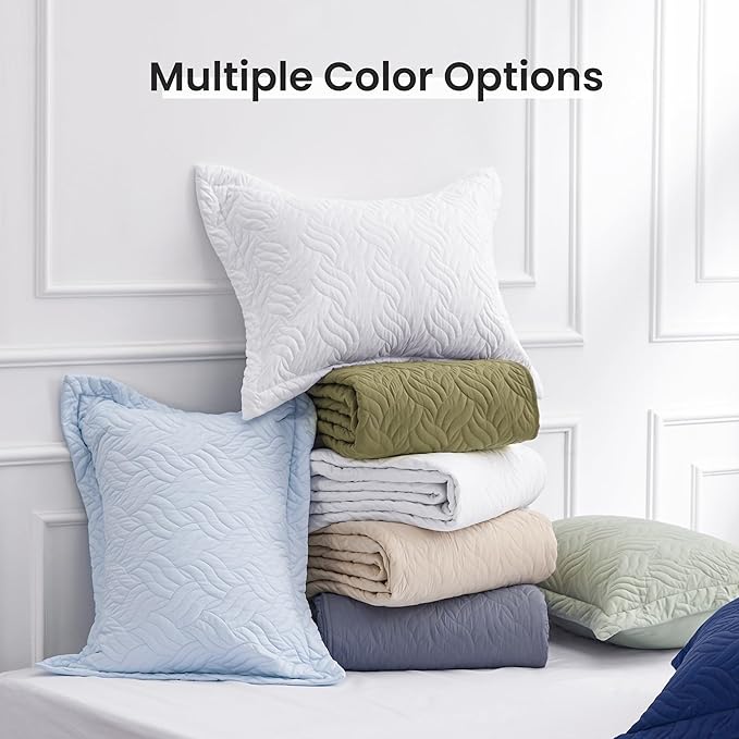 Love's cabin King Size Quilt Bedding Set Olive Green Bedspreads - Bed Summer Lightweight Bedspread Comforter - Wave Pattern Bedding Coverlet for All Season - 3 Pieces (1 Quilt, 2 Pillow Shams)