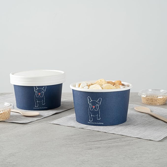 Coppetta 12 Ounce Dessert Cups, 50 Disposable Ice Cream Cups - Lids Sold Separately, Sturdy, Frenchie Paper FroYo Bowls, For Hot And Cold Foods, Perfect For Gelato Or Mousse - Restaurantware
