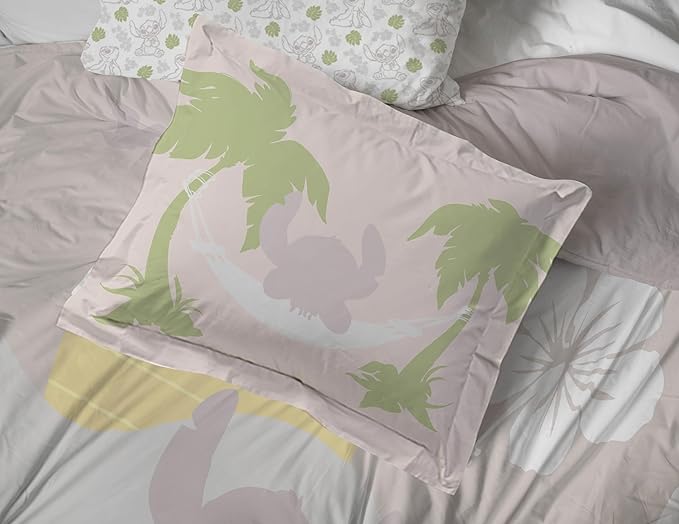 Jay Franco Disney Lilo and Stitch Full Size Comforter Set - 7 Piece Bedding Includes Sheet Set & Pillow Covers - Super Soft Cozy Bedding