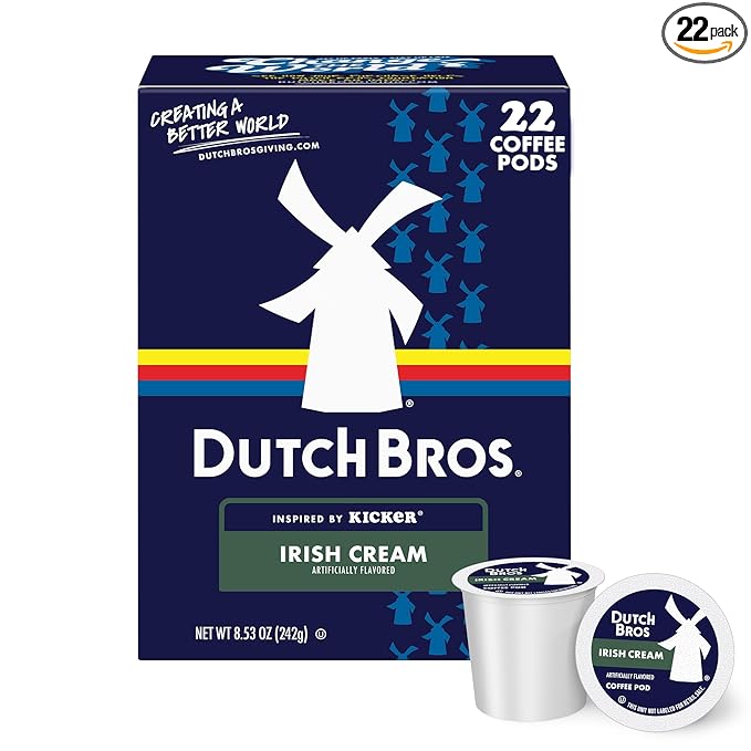 Dutch Bros Irish Cream Flavored Coffee inspired by Kicker®, 22 Count, Medium Roast, Single Serve Coffee Pods for Keurig K-Cup Brewers