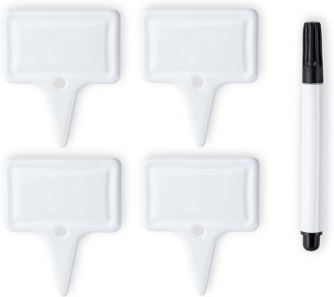 True Tag Ceramic Cheese Board Labels, Cheese Markers, Charcuterie Accessories, Hosting Essentials for Birthday, Wedding, Wine Parties, Set of 4, White