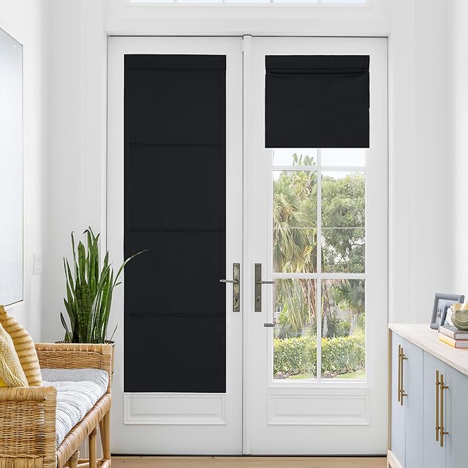 NICETOWN Blackout Blinds for Windows Cordless Blinds Temporary Shades Blinds No Drill Mini Blinds Black Out Blinds for Window of Bedroom,Bathroom,Kitchen Office (Black, 24 x 72 inch Long, 1 Panel)