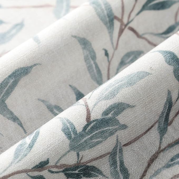 VOGOL Tier Curtains 30 Inch Length, Cute Leaves Print Valances Curtain Privacy Half Window Tiers for Cafe Farmhouse Living Room Bedroom, 30x30, 2 Panels