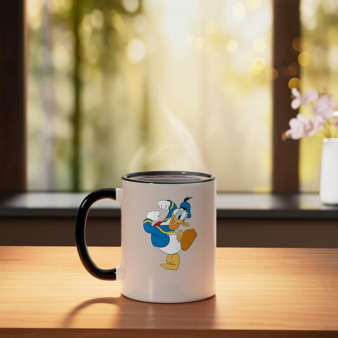 Disney Donald Duck Ready To Go Ceramic Mug, Black/White
