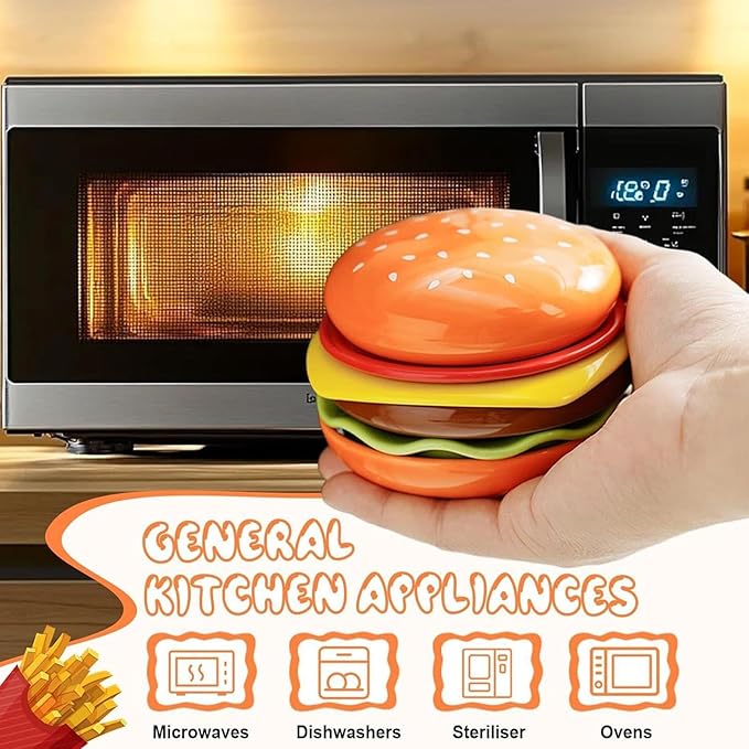 Burger Plates Set, Seasoning Dish Pack, Stackable Bowls with Portable Storage, Kitchen Accessory with Dishwasher Safe Details, 3.94x4.72 inches Sauce Container, Restaurant Fixture for BBQ Party Snack