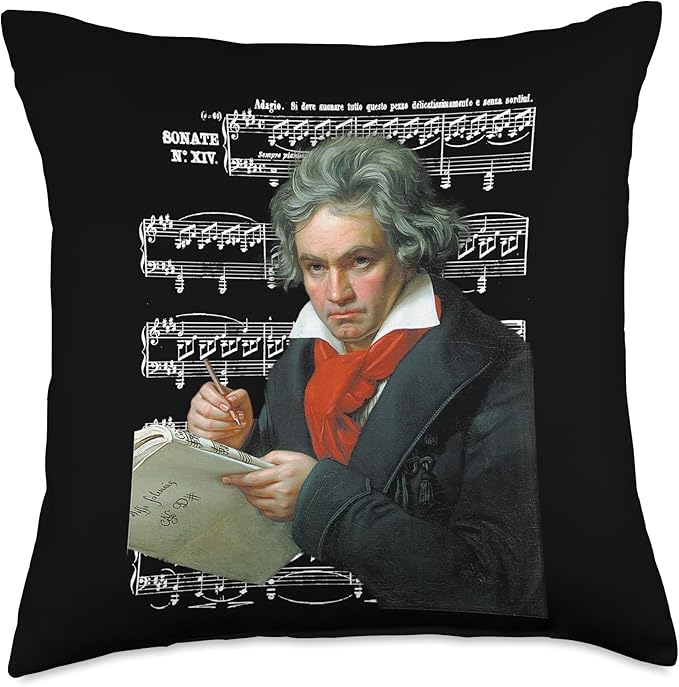Beethoven moonlights sheet music Piano teacher Pianist Throw Pillow