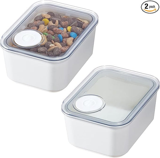 iDesign Small Airtight Kitchen Canister with Removable Pour Cap - Set of 2 - White