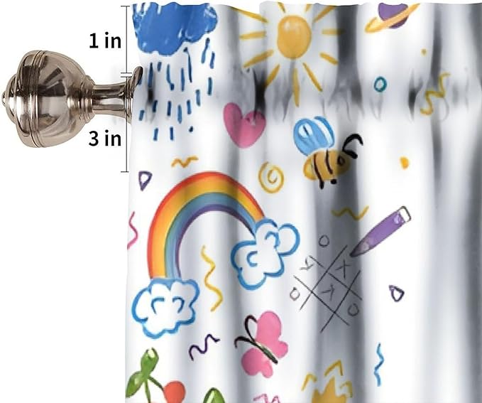 Kids Alphabet Valance Curtain, Colorful Cartoon Funny Educational Tool Window Drapes for Kitchen Dining Nursery Bedroom Classroom Decor, 54x18Inch