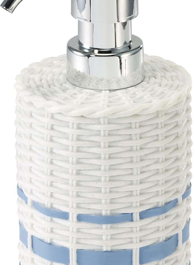 Izod – Lotion Pump, Hand-Painted Resin with Woven Wicker-Inspired Design, Soap or Lotion Dispenser for Bathroom, Kitchen or Vanity (Savannah)