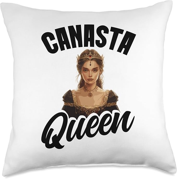 Canasta Queen Cards Set Game Lover Tray Score Sheets Canasta Throw Pillow