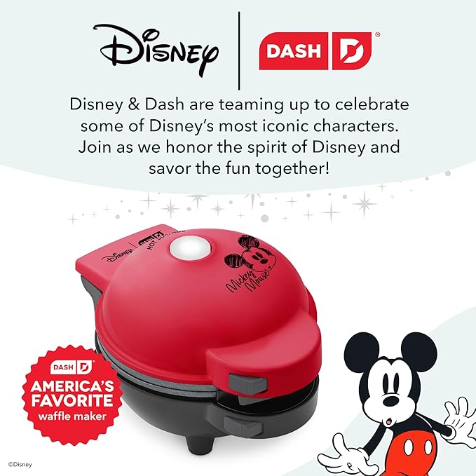 Disney | Dash MultiMaker® Mini Maker System - Electric Waffle Maker & Swappable Plates - 1 MultiMaker®, 4 Plates, Mickey Mouse & Friends Design, Aluminum