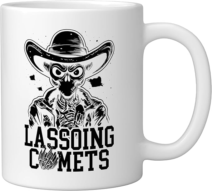 Alien Lover Flying Saucer UFO Extraterrestrial Cowboy Ceramic Mug, White