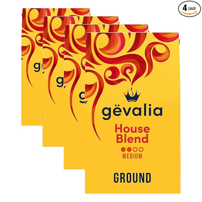 Gevalia House Blend Medium Roast 100% Arabica Ground Coffee, for a Keto and Low Carb Lifestyle, 20 oz Bag (Pack of 4)