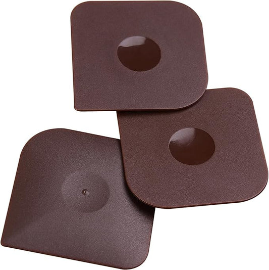 Plastic Pan Pot Dish Scraper Tool Set, Kitchen Nylon Food Scraper, Cast Iron Skillet Cleaner Pan Pot Scrubber, Kitchen Plastic Scrapper Non-Scratch (Brown)