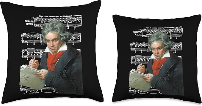 Beethoven moonlights sheet music Piano teacher Pianist Throw Pillow