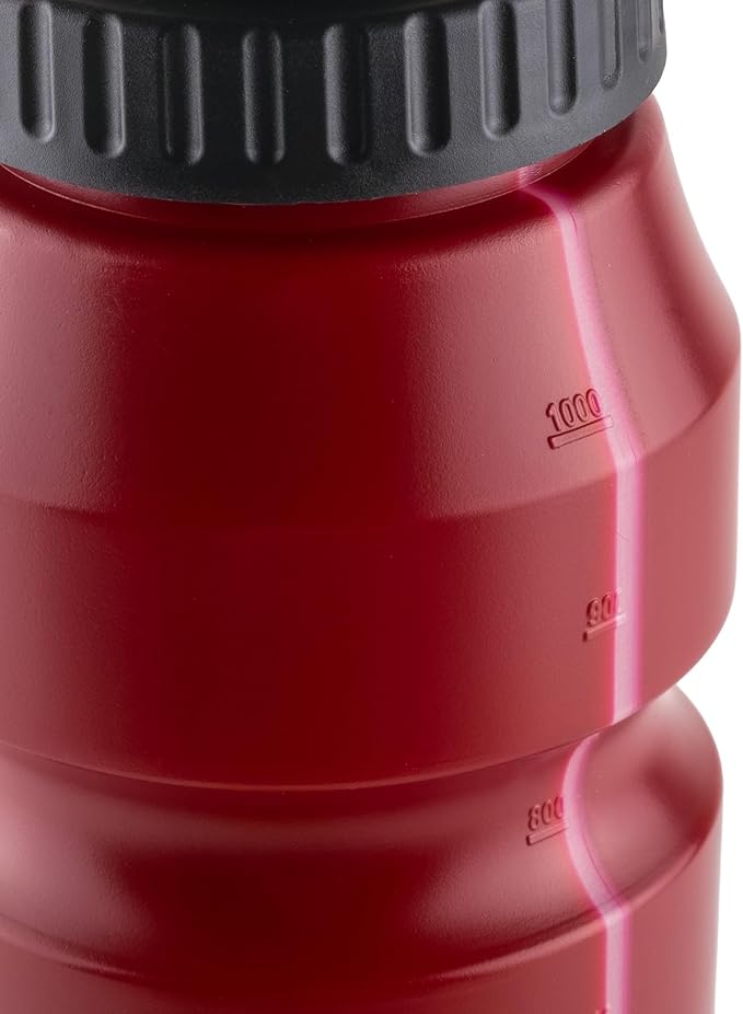 Cannon Sports 1 Liter Sports Water Bottle, BPA-Free, 34 Oz Capacity, Large Mouth, 2 lids (Straw and Squeeze), Great For Helmet Sports Such As Hockey, Lacrosse, Football, Boxing (Burgundy)