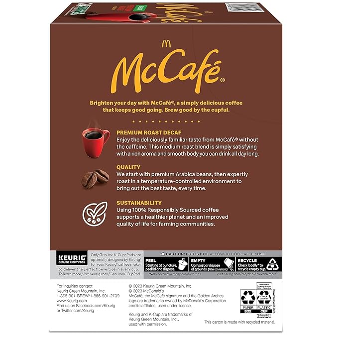 McCafe Premium Roast Decaf K-Cup, 24/bx