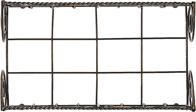 Boston International Garden Gate Design Guest Towel Napkin Holder Caddy, Antique Brass