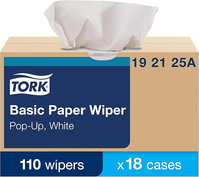 Tork Basic Paper Wiper White, Pop-up Box, 18 x 110 Sheets, 192125A