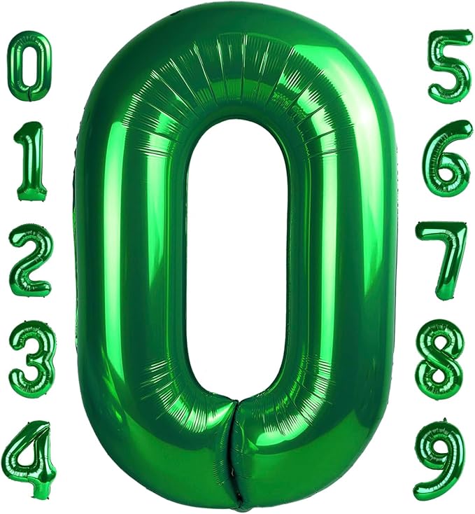 Number 0 Balloons 40 Inch Dark Green Number Balloons for 10 20 30 40 50 60 70 80 90 100 Numbers Balloon Birthday Decorations Wedding Event Baby Shower