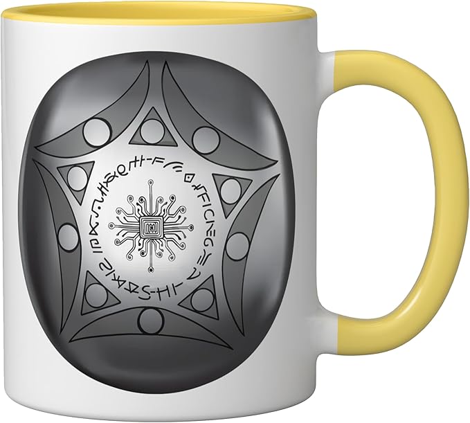 Buga Sphere Columbia UFO Ceramic Mug, Yellow/White