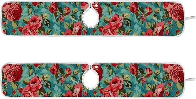 Kitchen Faucet Absorbent Mat, Rose Water Splash Guard for Sink, Faucet Drip Catcher Thicken Sponge Microfiber Faucet Water Catcher Mat Sink Absorbent Mat for Kitchen 14x5in 2Pack