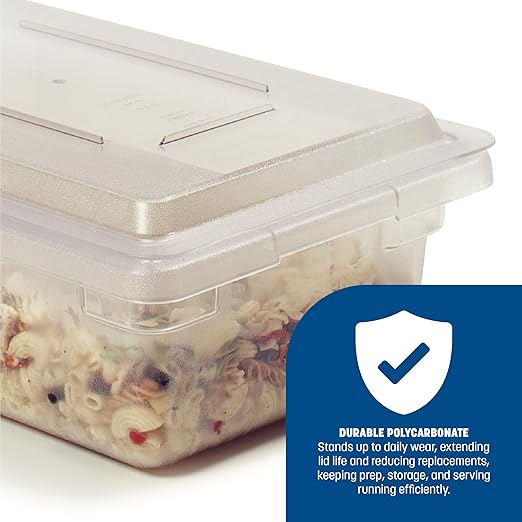 Carlisle FoodService Products Storplus Food Storage Container Lid with Stackable Design for Catering, Buffets, Restaurants, Polycarbonate (Pc), 18 X 12 Inches, Clear