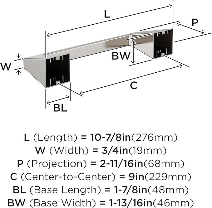 Amerock Blackrock Polished Nickel 9 inch (229mm) Towel Bar, BH36005PN