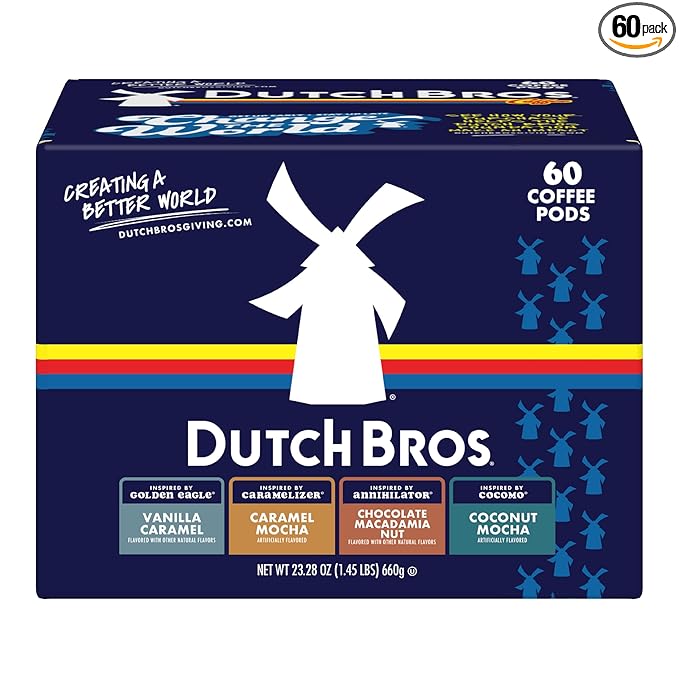 Dutch Bros® Flavored Coffee Variety Pack, 60 Count, Medium Roast, Single Serve Coffee Pods for Keurig K-Cup Brewers