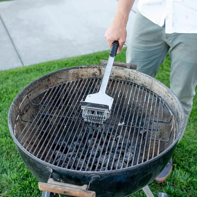 BBQ Dragon Ultimate Grill & Smoke Cleaning Bundle — Heavy Duty Heat Resistant BBQ Gloves + Stainless Steel Grill Brush and Scraper for Outdoor Barbecue, Grilling & Smoking