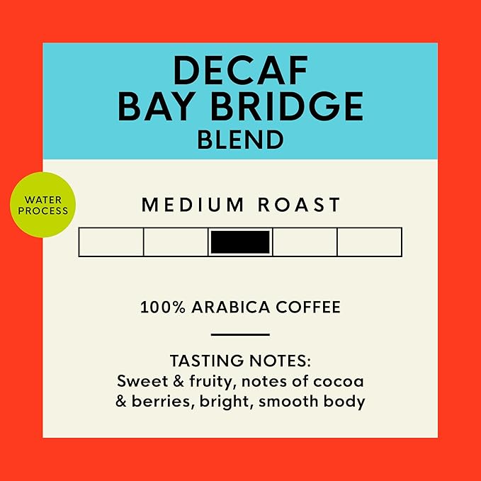 San Francisco Bay Decaf Ground Coffee, Decaf Bay Bridge Blend (28 oz Bag), Medium Roast Coffee, Swiss Water Process