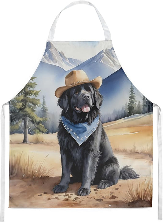 Caroline's Treasures Newfoundland Cowboy Welcome Apron Cooking Kitchen Server Baking Crafts Gardening for Adult Women Men, Unisex, Large, Multicolor