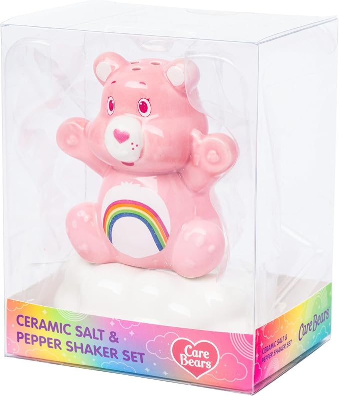 Silver Buffalo Care Bears 3d Ceramic Salt and Pepper Shaker Set Featuring Cheer Bear, 3.6” x 2.7” x 4.25”