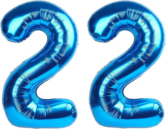 22 Balloons Number Birthday Party Decorations, 40 Inch Baloons for Women Men, Dark Blue Number Decor for Party, Marriage Proposal, Wedding Anniversaries Events