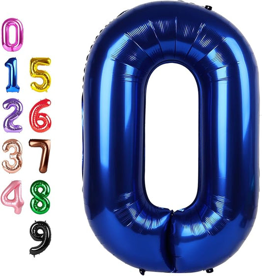 Balloon Numbers 40 Inch, Balloons 0 Number for Baby Birthday, Navy Blue Balloon for Baby Shower, Big Baloon for 10, 20, 100, 2025 Graduation Wedding Anniversaries Party
