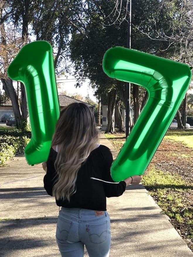 30 Balloon Numbers, Number Balloons 40 In 30th Birthday Decorations for Her Him, Dark Green Birthday Party Decorations for Wedding, Celebration Party, Graduations