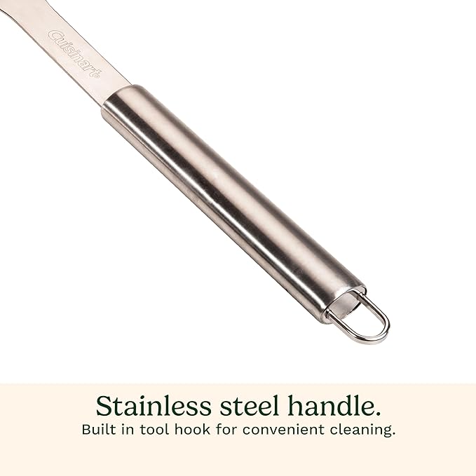 Cuisinart Stainless Steel 16.5" Long Handle Grill Cleaner Brush and Scraper for BBQ, Griddle, Grills, Cookout Tool, Grill Brush for Outdoor Grills BBQ Accessories