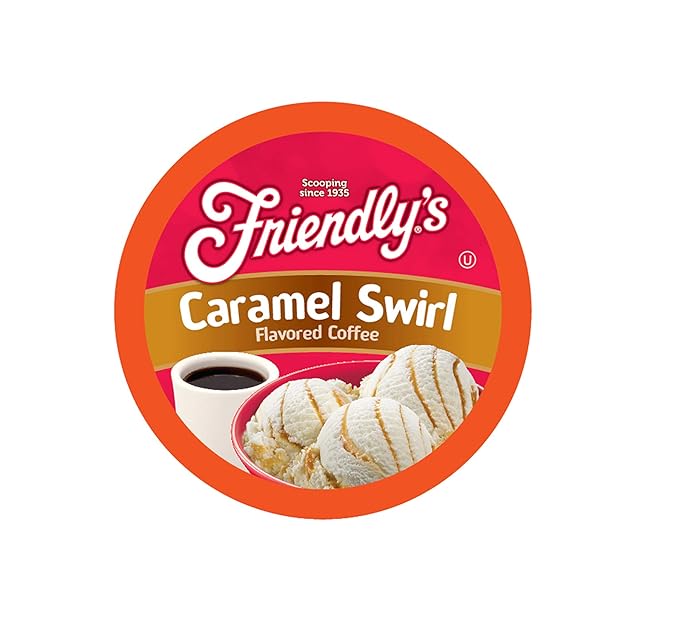 Friendly's Caramel Flavored Coffee Pods for Keurig K Cup Brewers, Caramel Swirl, 40 Count (Pack of 1)