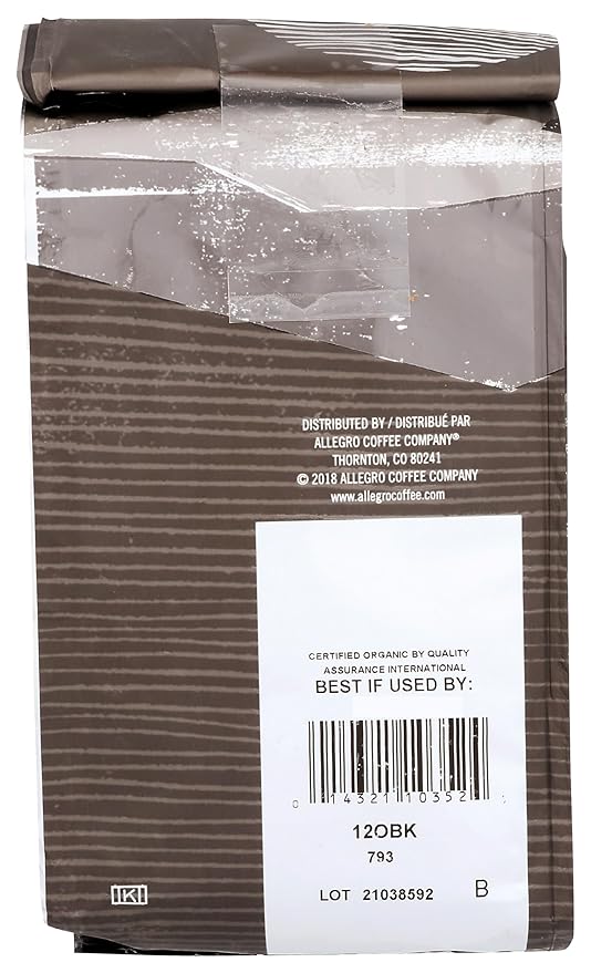 Allegro Coffee Organic Breakfast Blend Whole Bean Coffee, 12 oz
